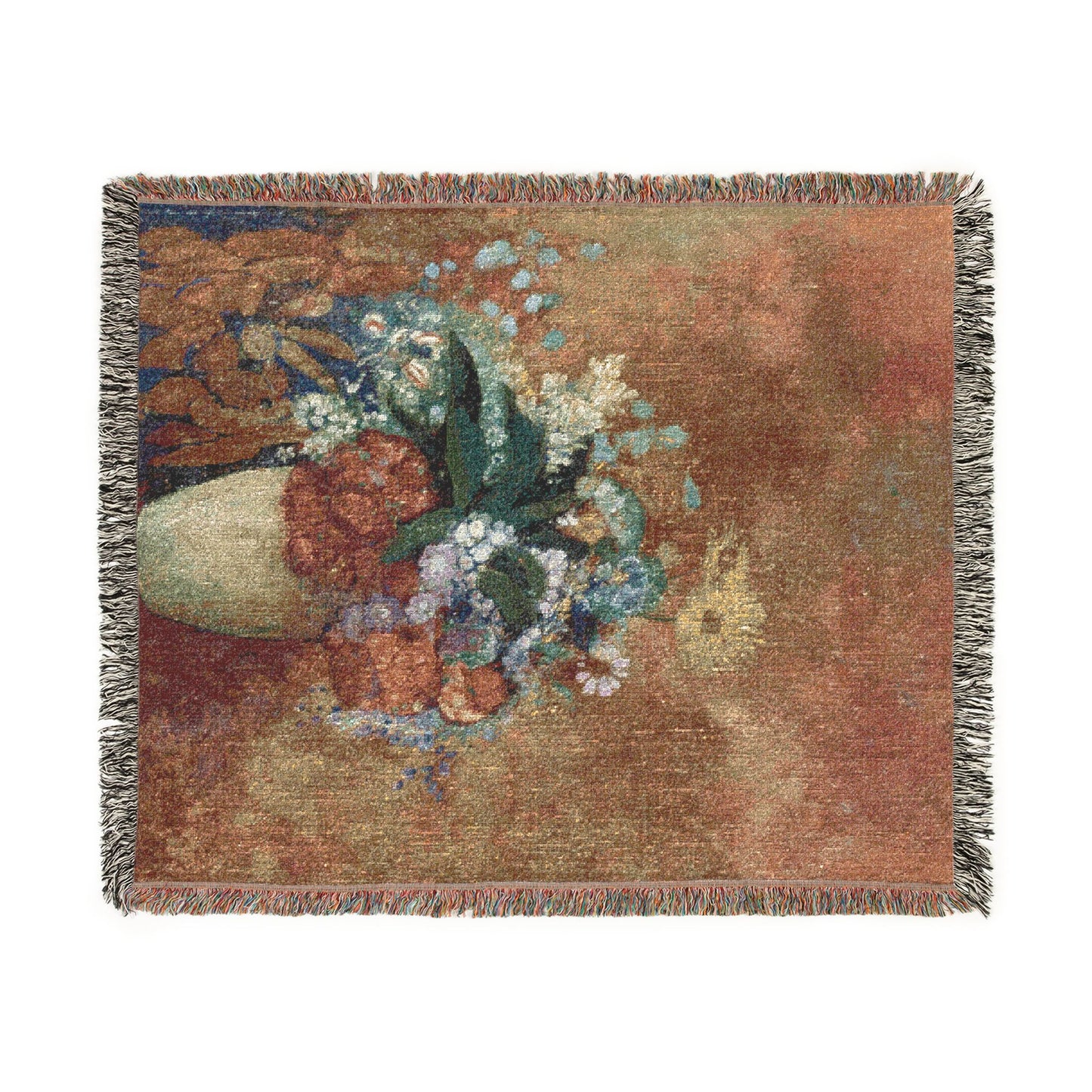 Vase of Flowers Woven Throw Blanket