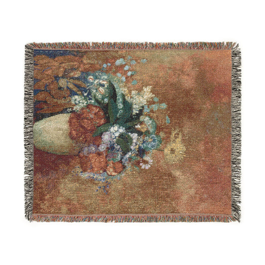 Vase of Flowers Woven Throw Blanket
