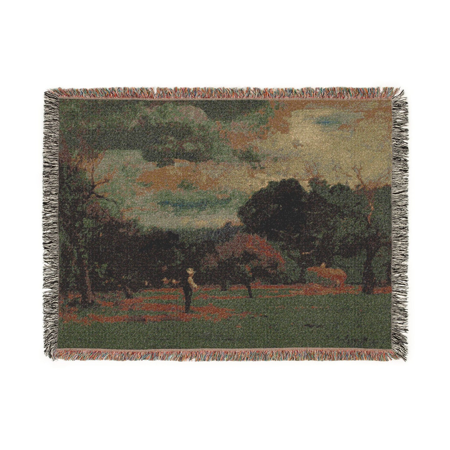 George Inness - Harvest, Montclair, New Jersey | Woven Tapestry Blanket