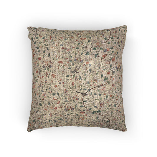 Wall Panel with Garden Urns, Birds, and Flowers Pillow