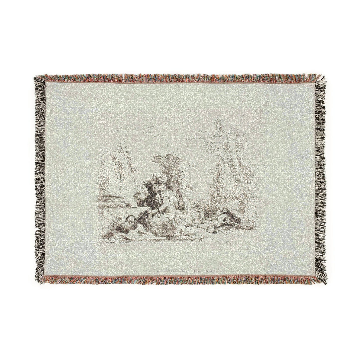 Giovanni Battista Tiepolo - A Woman with her Arms in Chains and Four Other Figures, from Capricci | Woven Tapestry Blanket
