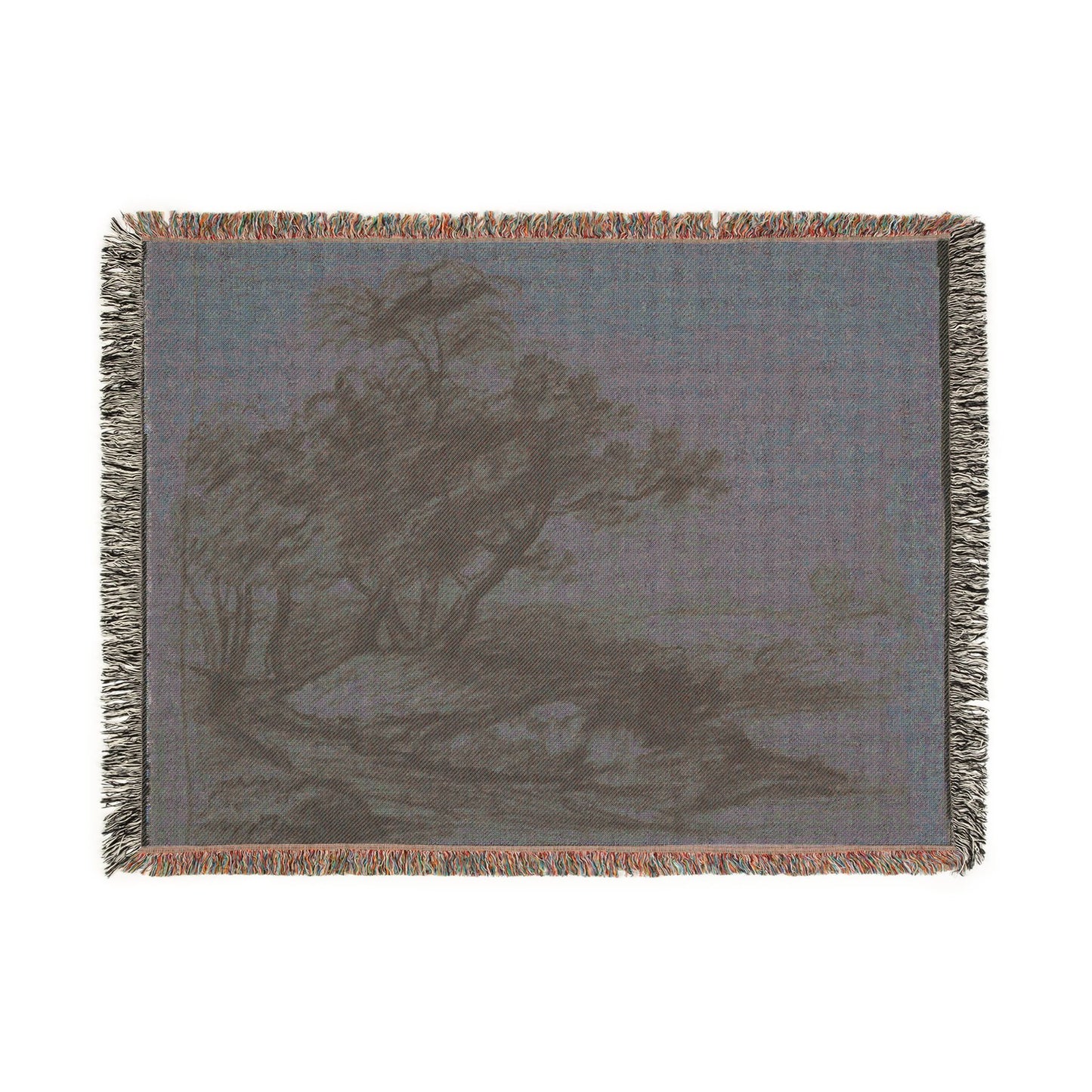 John Constable - River Bank with Trees (recto); Herd of Cattle Beneath Trees, with Inset Sketch of Landscape (verso) | Woven Tapestry Blanket