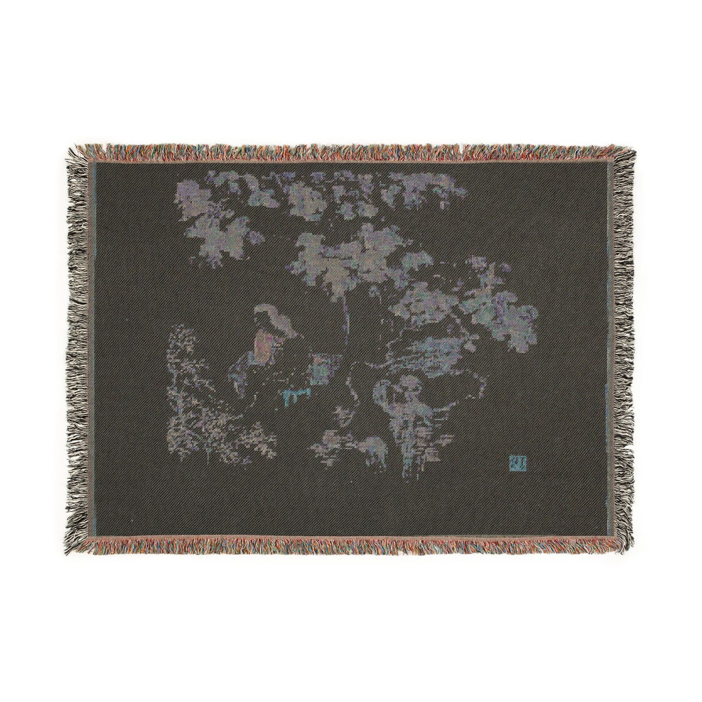 117_two-women-with-needlework-in-a-garden | Woven Tapestry Blanket