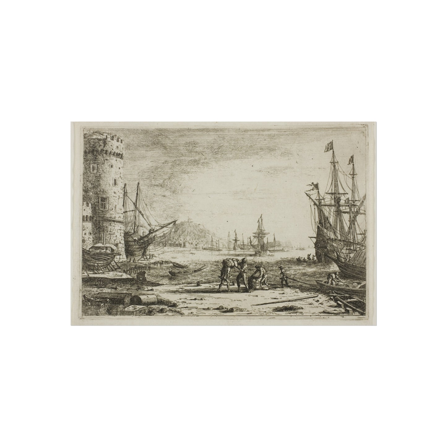 Claude Lorrain - Harbor with a Large Tower | Fine Art Poster