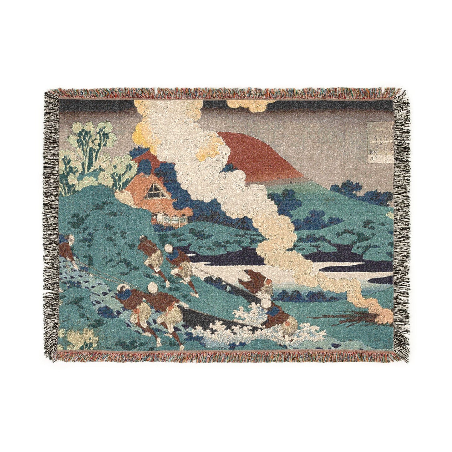 Poem by Kakinomoto no Hitomaro, from One Hundred Poems by One Hundred Poets Explained by an Old Nurse Woven Throw Blanket