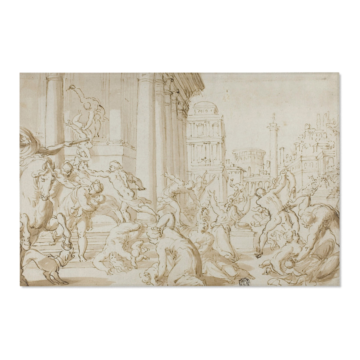 Massacre of the Innocents (school of Poussin) Area Rug