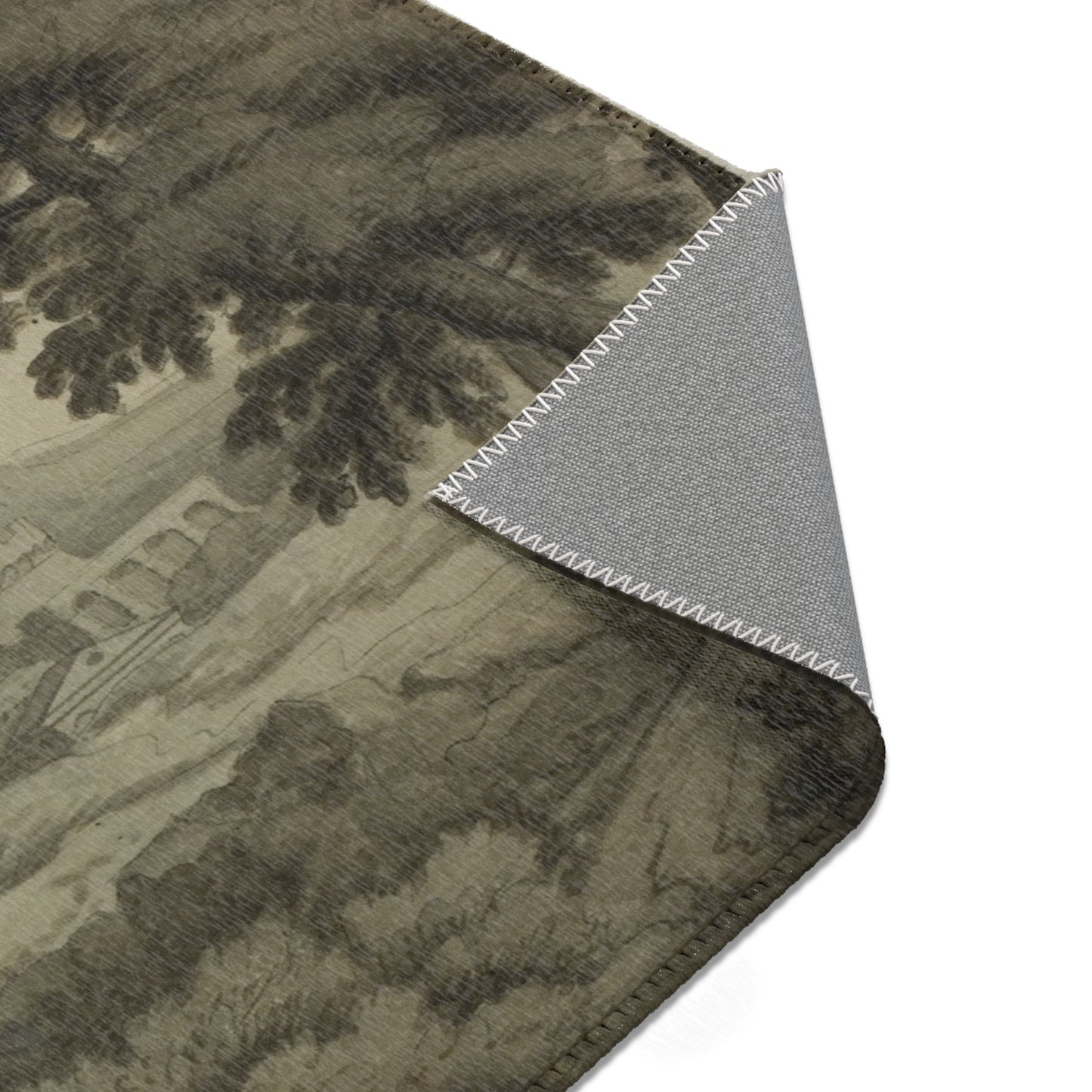 School of Nicolas Poussin - Italianate Landscape with Castle, Trees and Water in Foreground | Area Rug