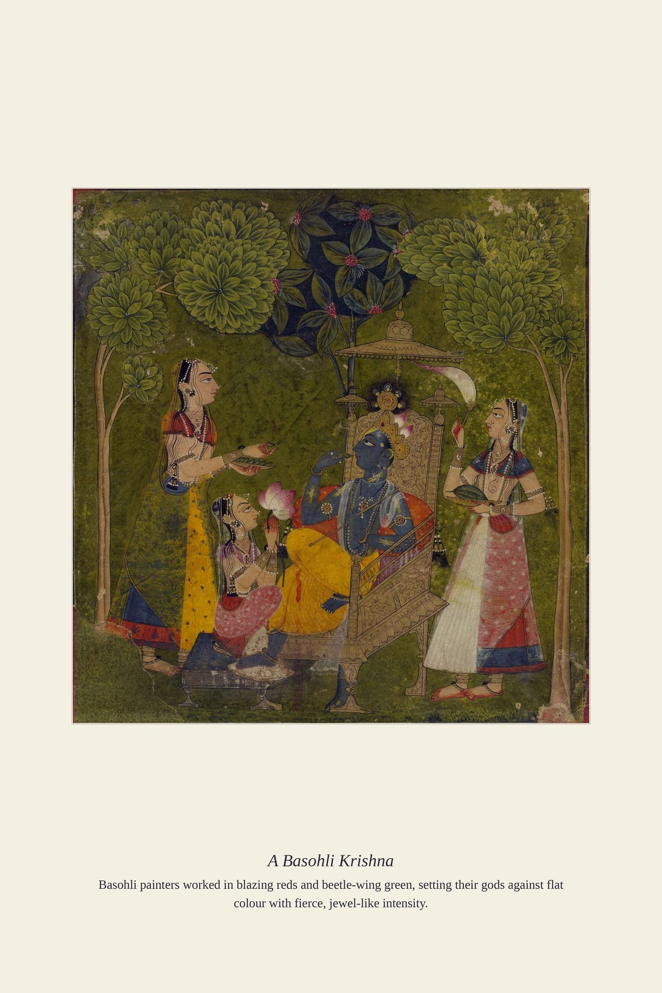 A Basohli Krishna — antique art print
