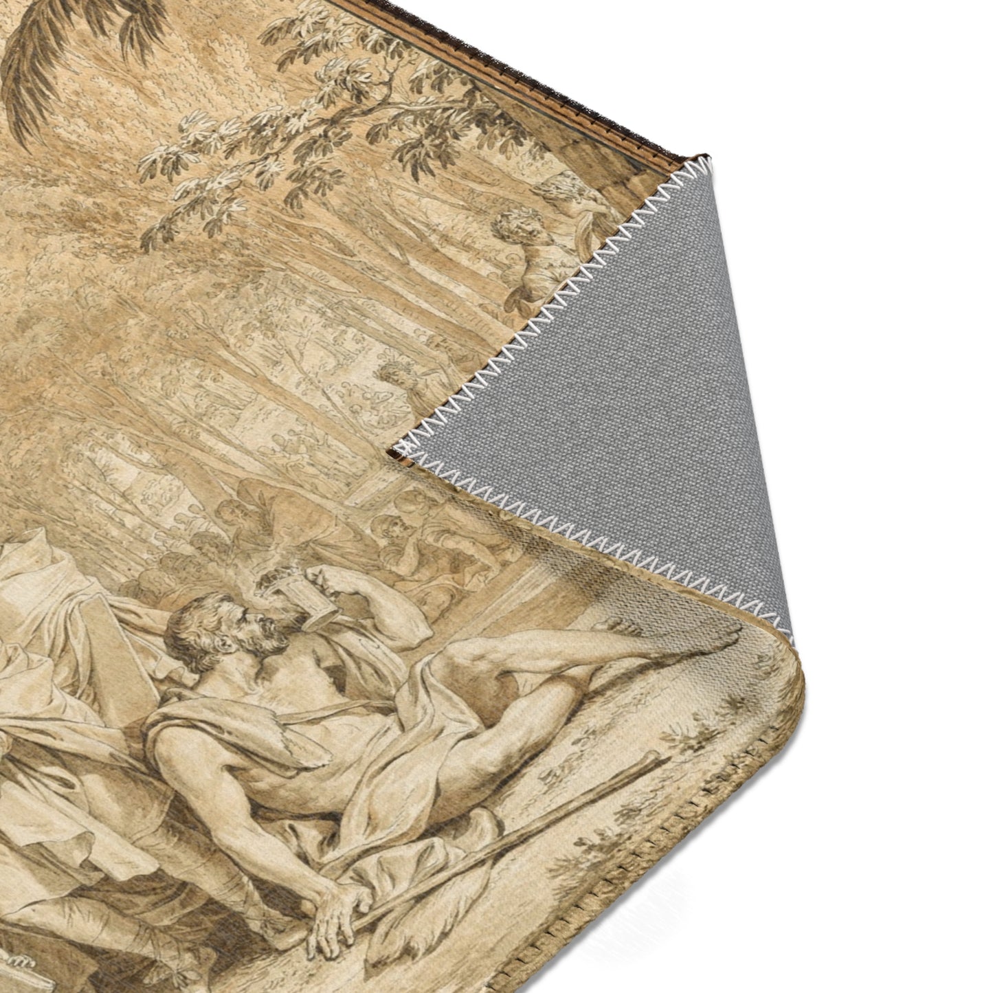 Jean Michel Moreau - The Arrival of Jean-Jacques Rousseau to the Champs-Élysées | Area Rug