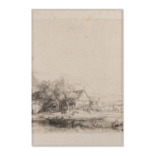 Landscape with a Cow Drinking — Rembrandt Area Rug