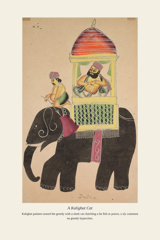 A Kalighat Cat — antique art print