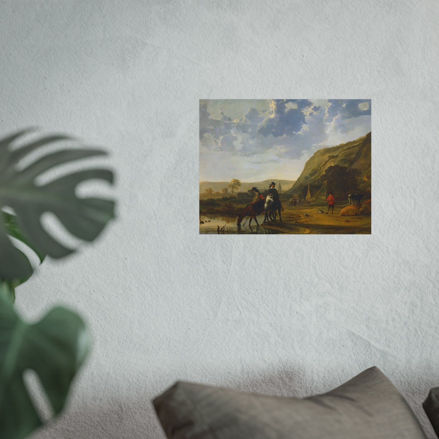 Aelbert Cuyp - Rivierlandschap met ruiters - Google Art Project | Fine Art Poster