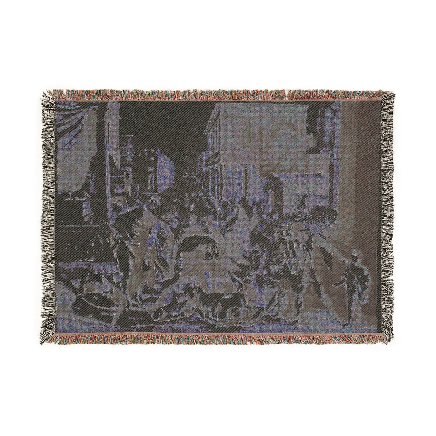 Nicolas Poussin - Plague of Ashdod | Woven Tapestry Blanket