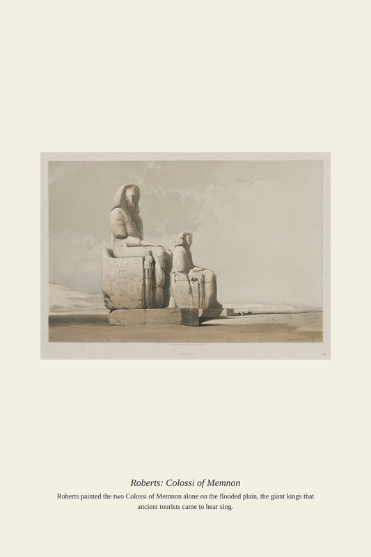 Roberts: Colossi of Memnon — antique art print