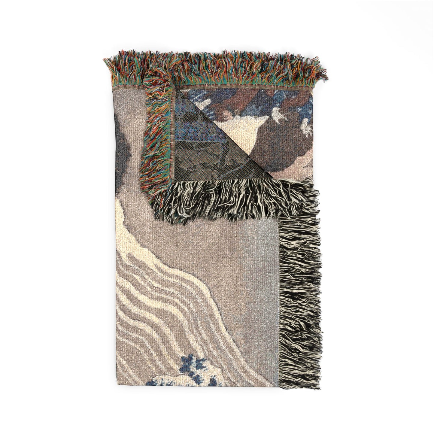 Poem by Minamoto no Muneyuki from the series One Hundred Poems by One Hundred Poets Explained by the Nurse Woven Throw Blanket