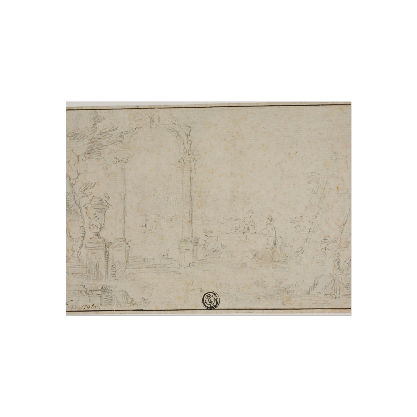 Style of Francesco Guardi - Ruins in a Park, Two Figures | Fine Art Poster