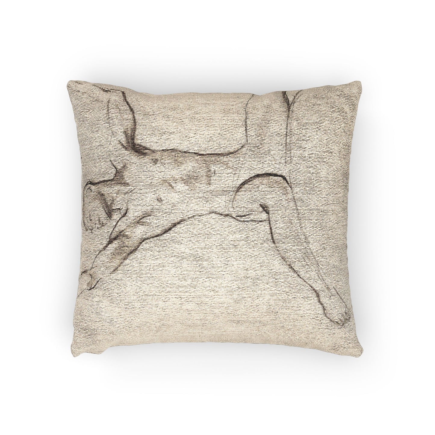 John Singer Sargent - Seated Male Nude, Arms Uplifted | Woven Pillow