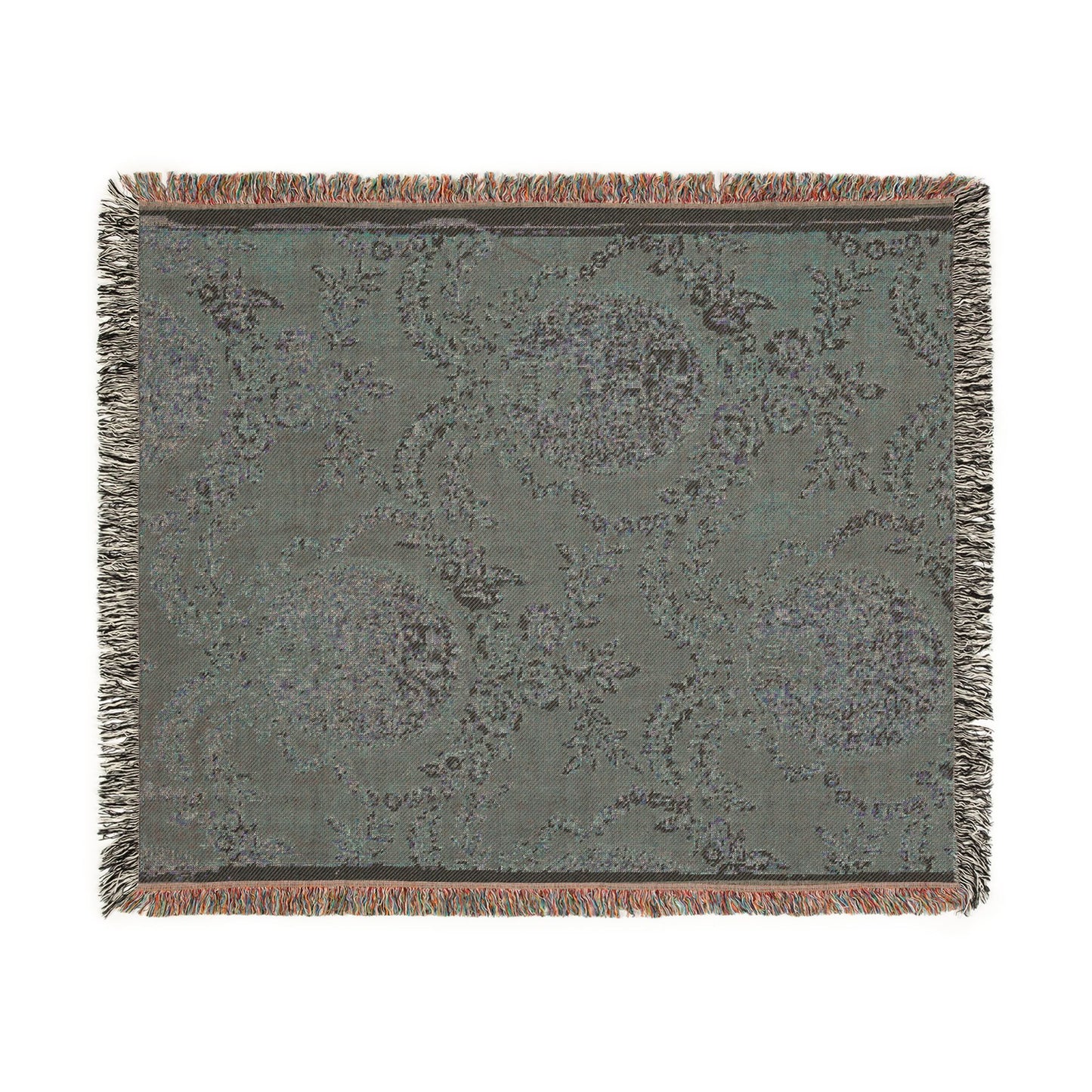 Fragment of Woodblock Printed Cotton Woven Throw Blanket