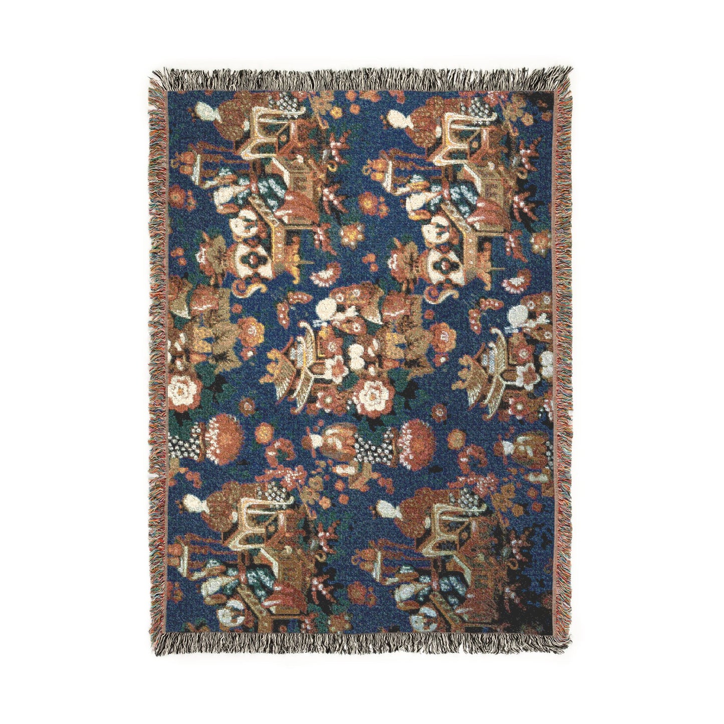 002_a-chinese-tea-party-furnishing-fabric | Woven Tapestry Blanket