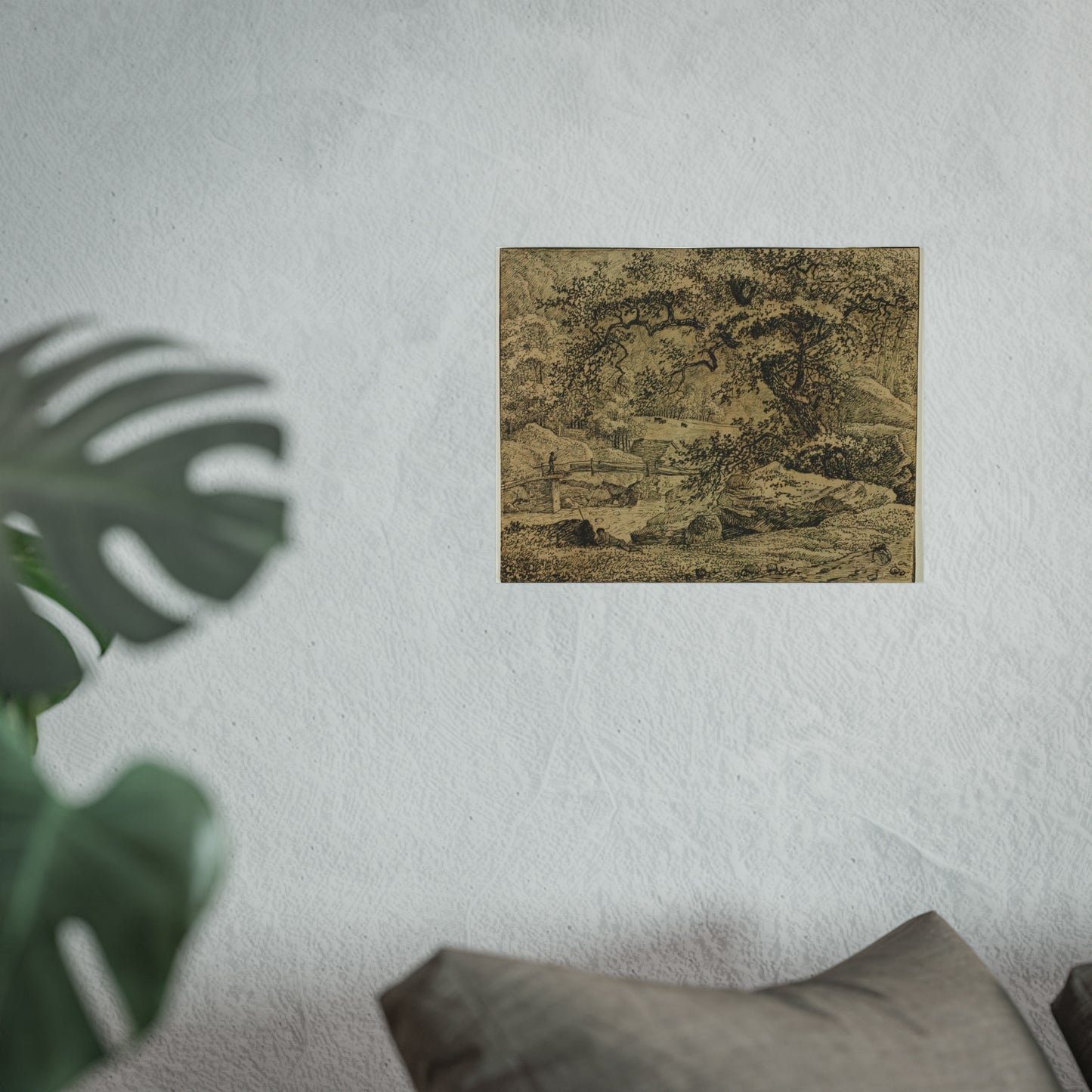 Jacob van Ruisdael - Landscape with Figure Resting Under Tree by Stream | Fine Art Poster