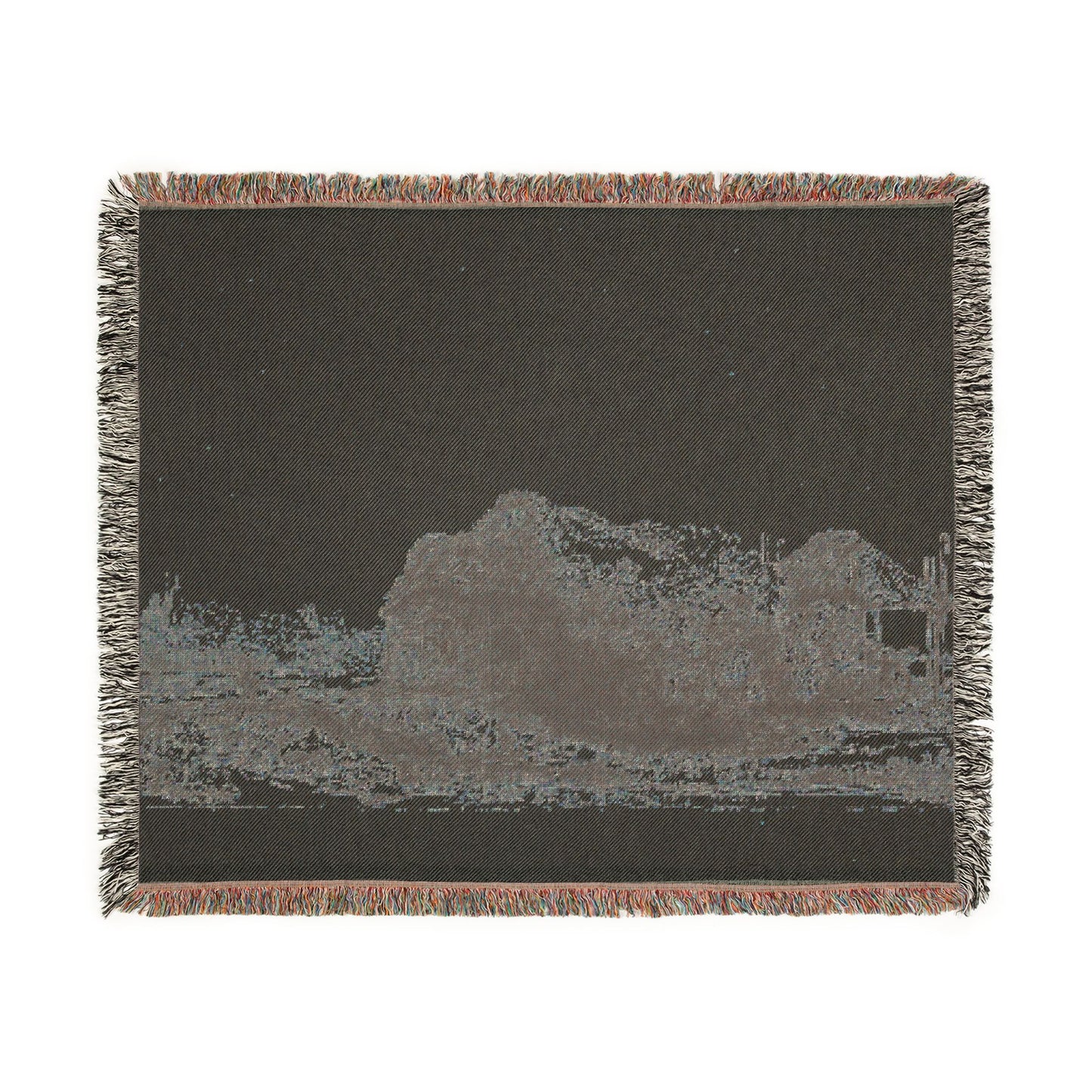 Rembrandt van Rijn - Landscape with Cottages and a Hay Barn Oblong | Woven Tapestry Blanket