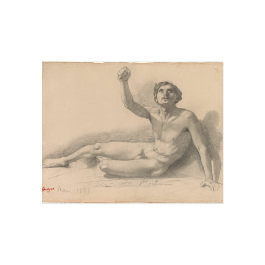 Study of a Male Nude — Edgar Degas Fine Art Poster