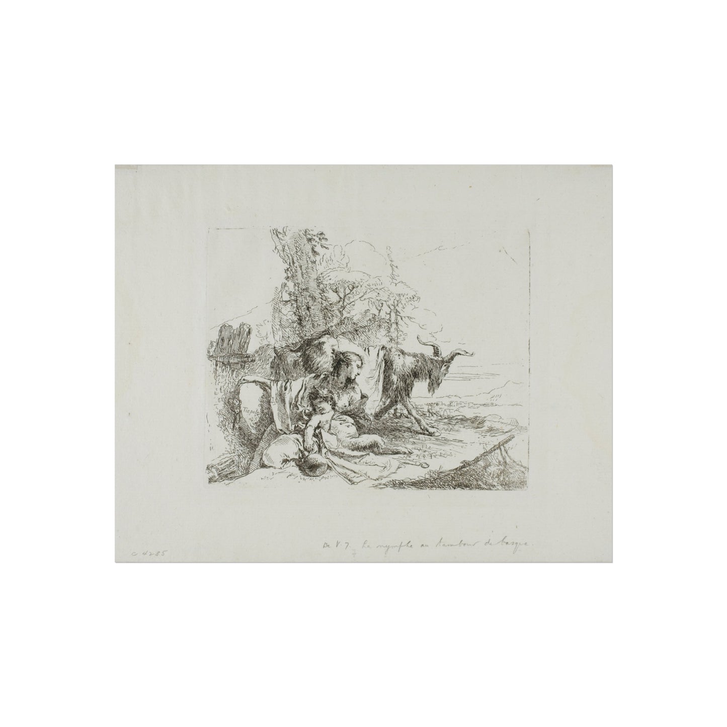 Giovanni Battista Tiepolo - A Nymph with a Small Satyr and Two Goats, from Capricci | Fine Art Poster
