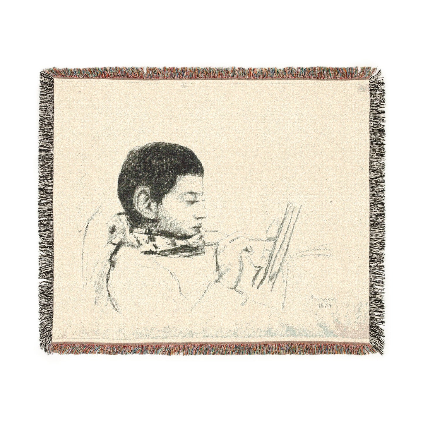 Camille Pissarro - Portrait Lucien Pissarro | Tapestry Blanket