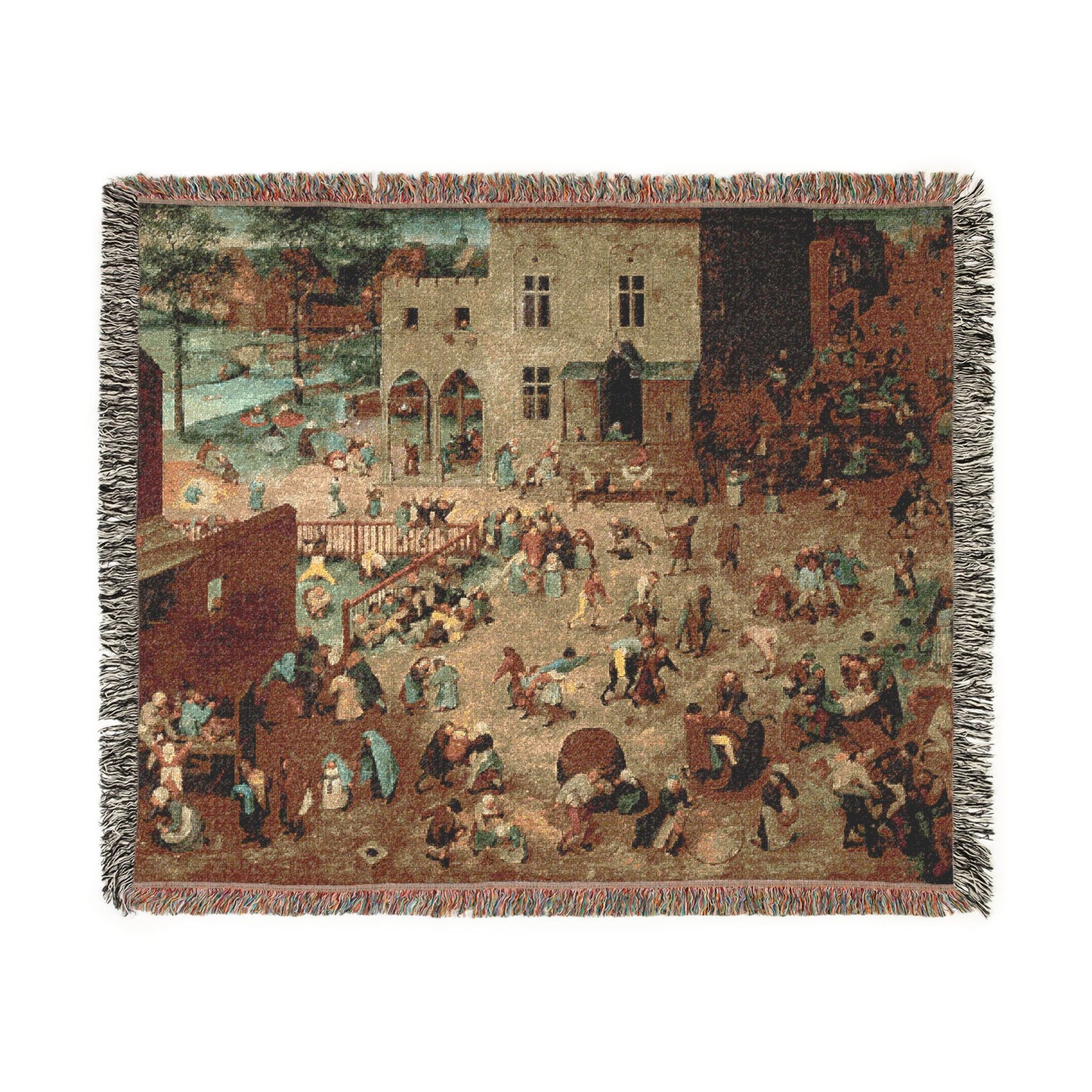 Pieter Bruegel the Elder - Children’s Games - Google Art Project | Woven Tapestry Blanket