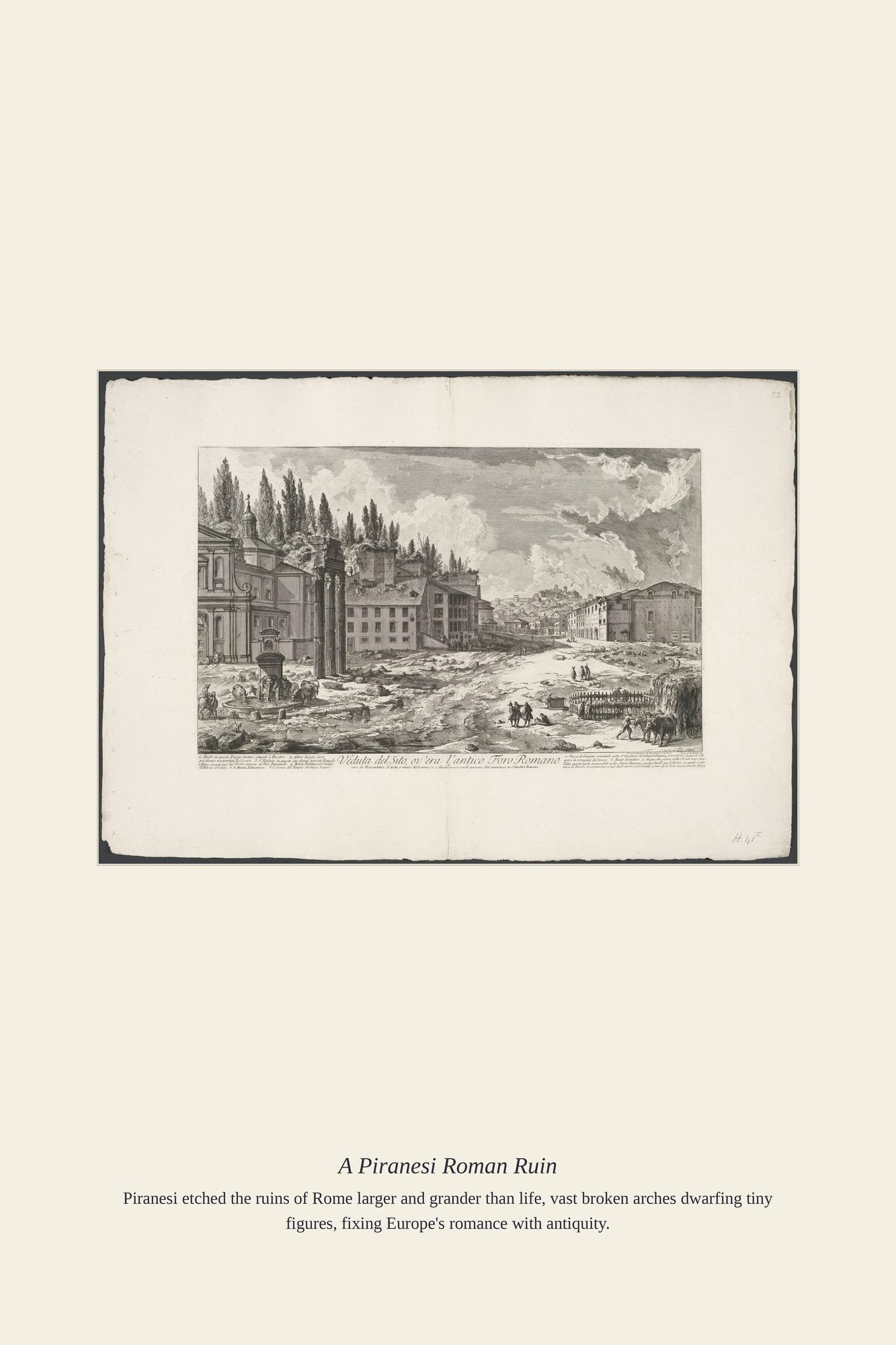 A Piranesi Roman Ruin — antique art print