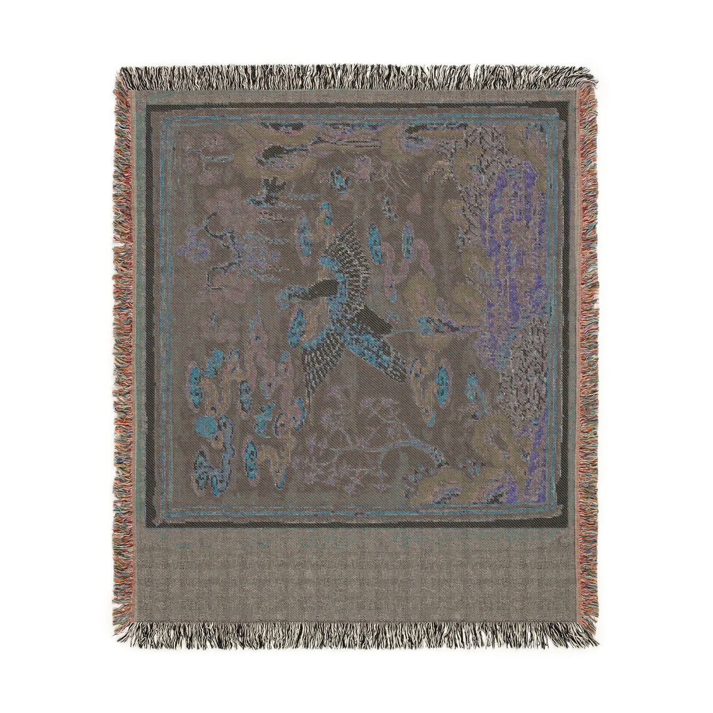147_rank-badge-with-wild-goose | Woven Tapestry Blanket