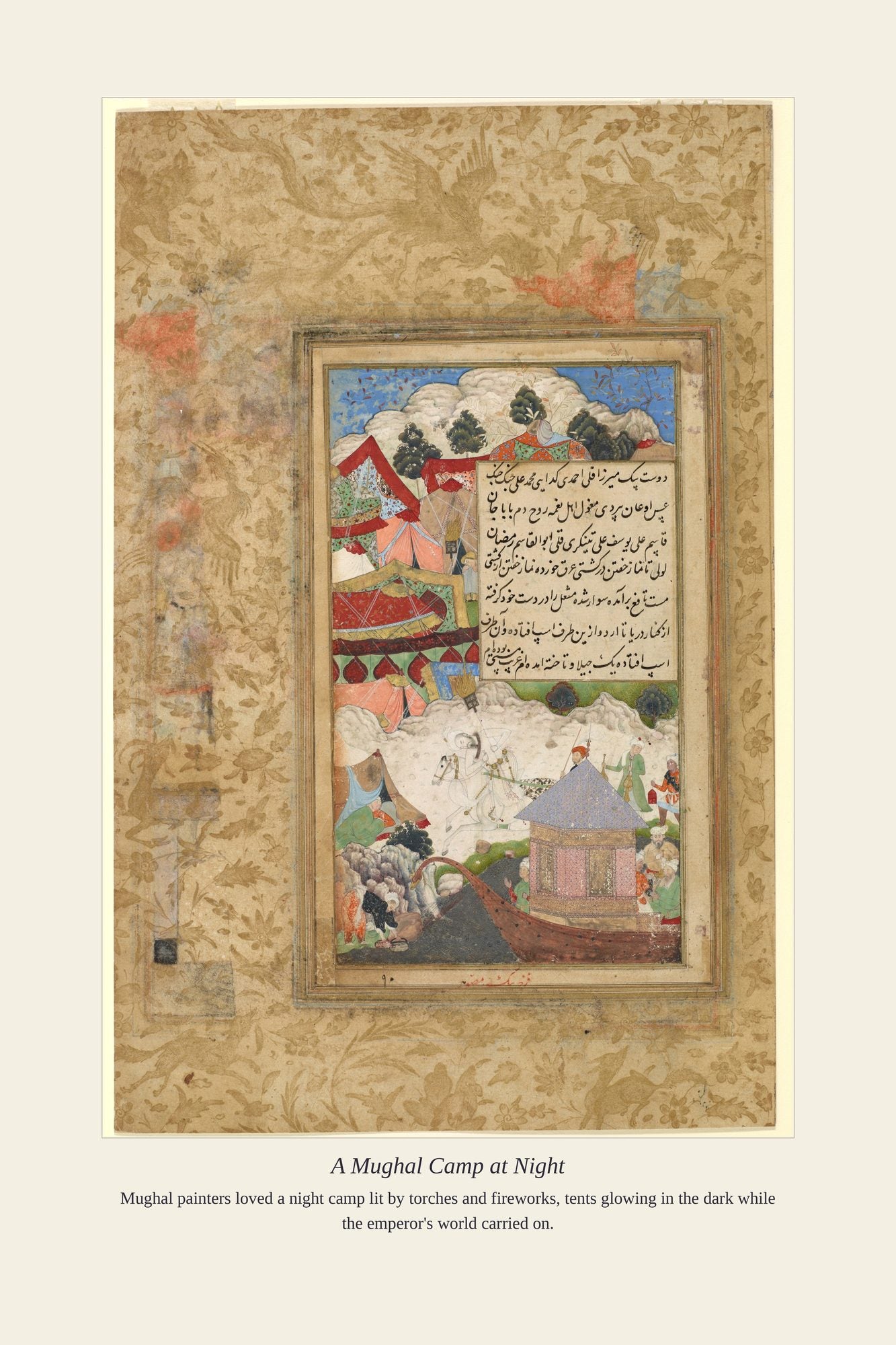 A Mughal Camp at Night — antique art print