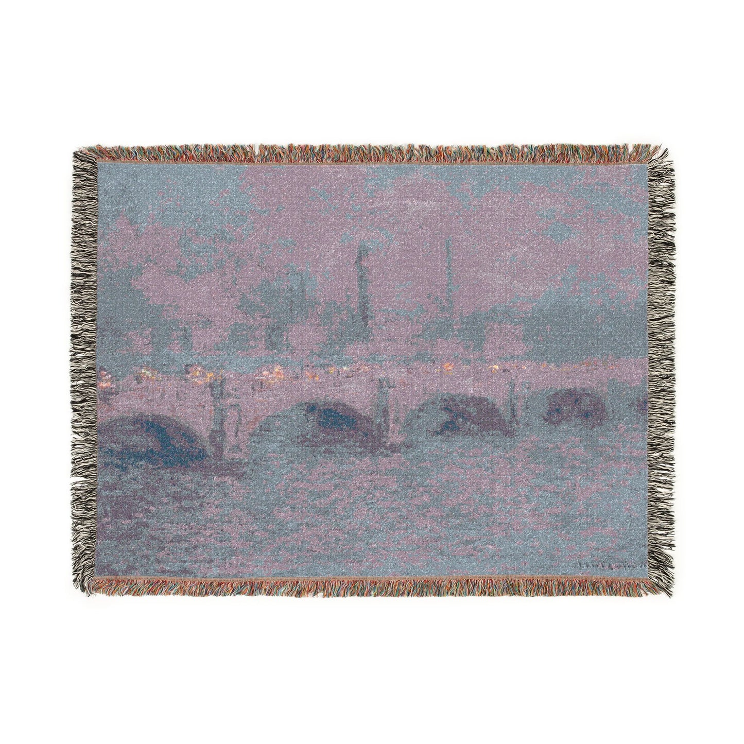 Claude Monet - Waterloo Bridge, Sunlight Effect | Woven Tapestry Blanket