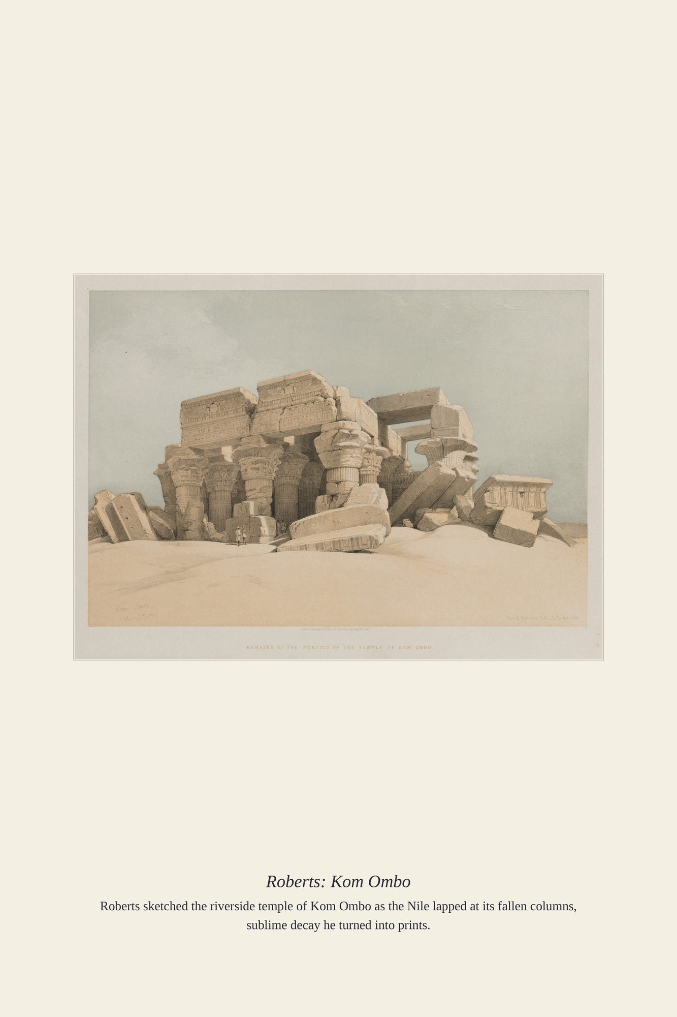 Roberts: Kom Ombo — antique art print