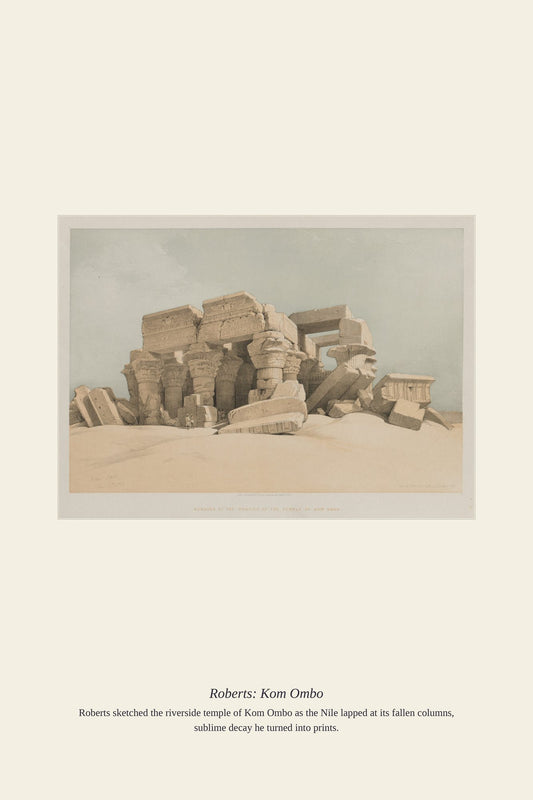 Roberts: Kom Ombo — antique art print