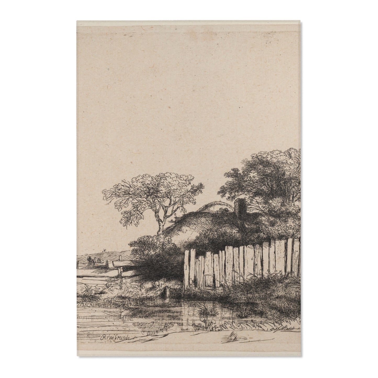 Rembrandt van Rijn - A Cottage with White Paling | Area Rug