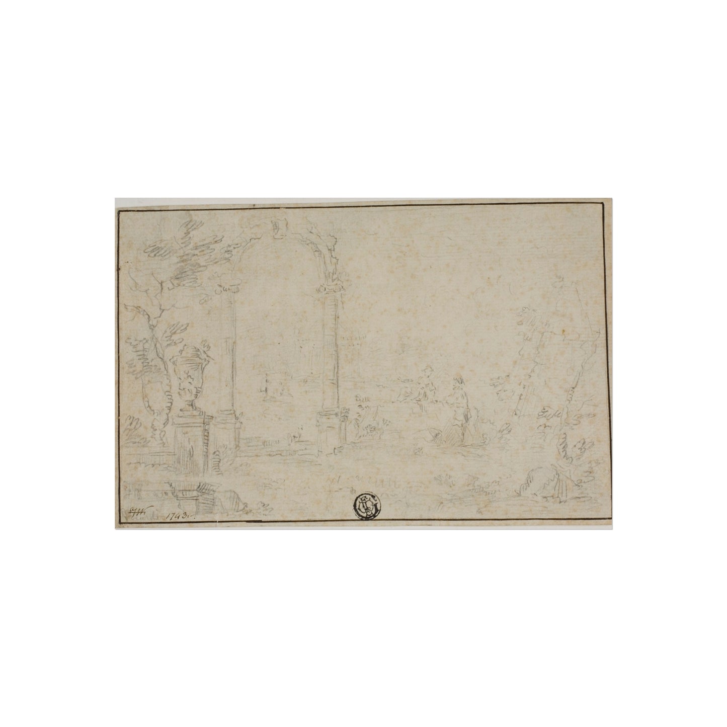 Style of Francesco Guardi - Ruins in a Park, Two Figures | Fine Art Poster