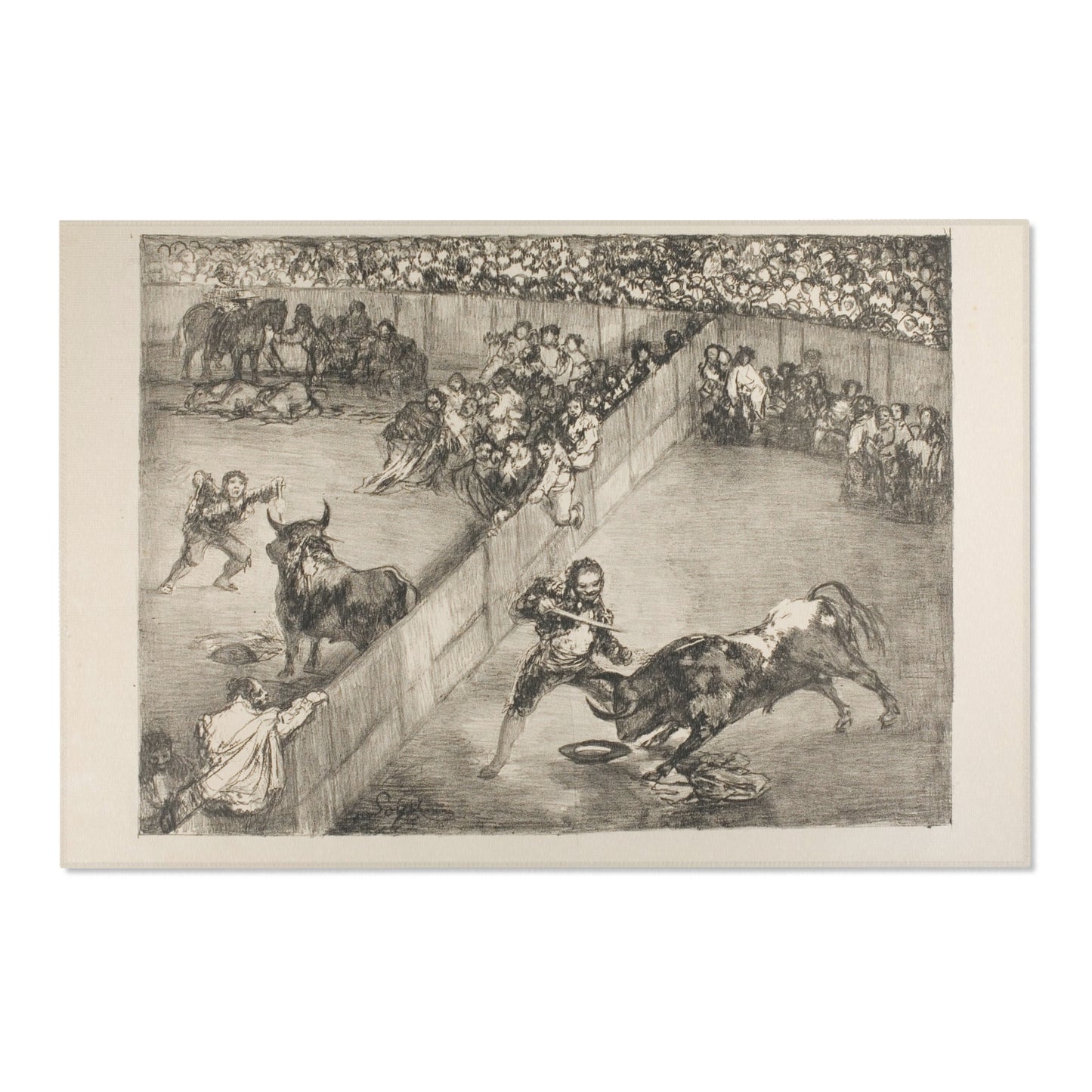 Francisco José de Goya y Lucientes - Bullfight in a divided ring, from The Bulls of Bordeaux | Area Rug