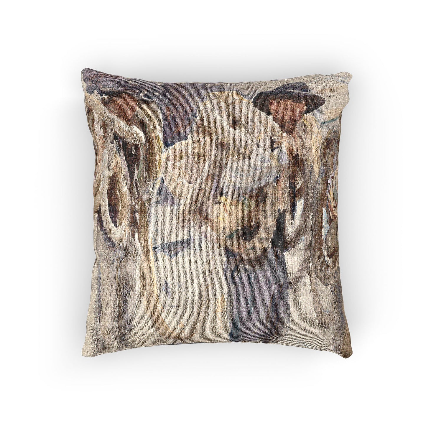 John Singer Sargent - Workmen at Carrara | Woven Pillow