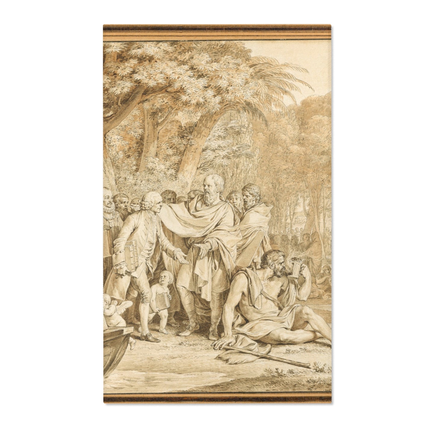 Jean Michel Moreau - The Arrival of Jean-Jacques Rousseau to the Champs-Élysées | Area Rug