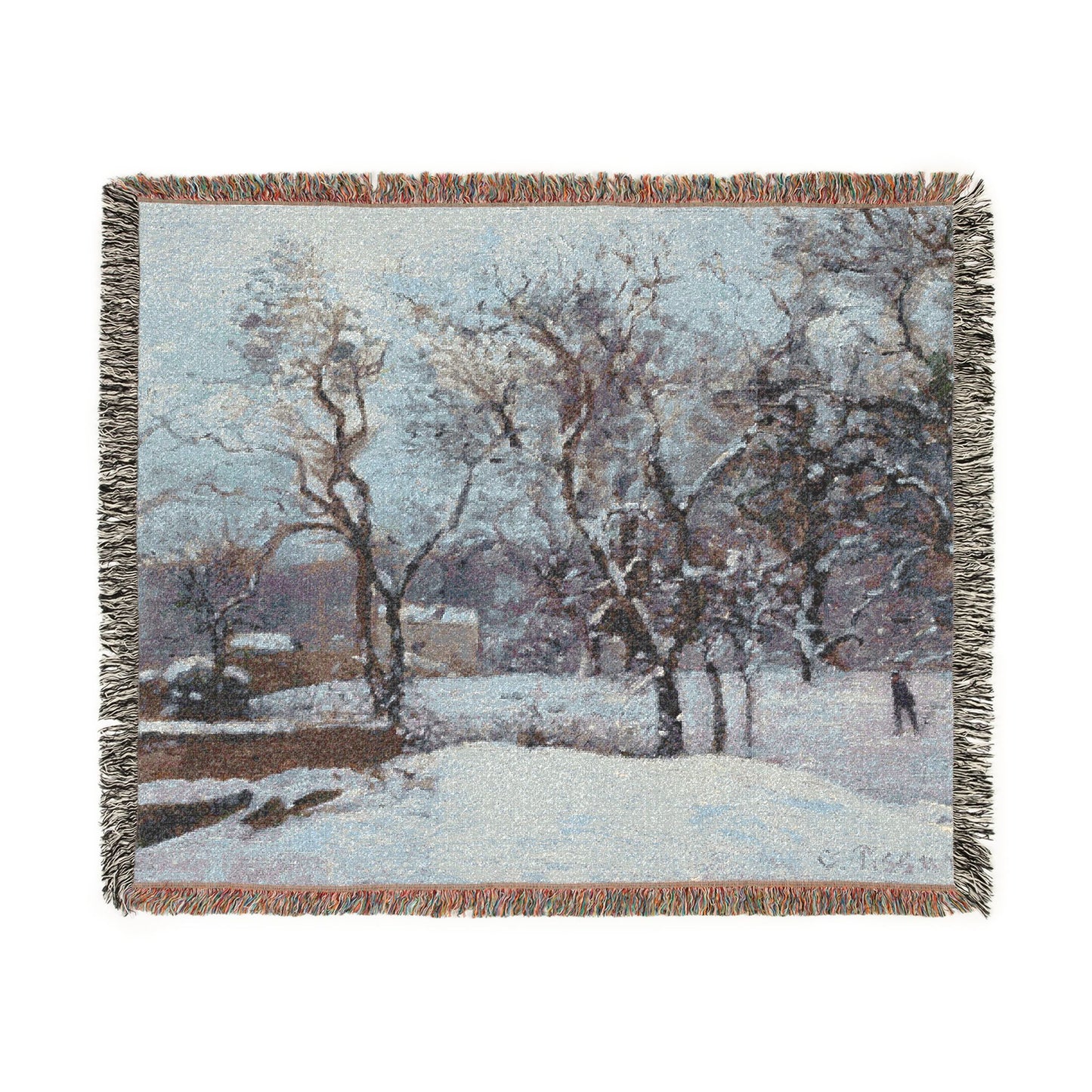 Camille Pissarro - Snow at Louveciennes | Woven Tapestry Blanket