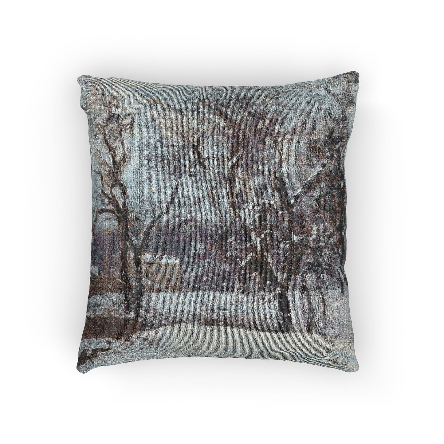 Camille Pissarro - Snow at Louveciennes | Woven Pillow