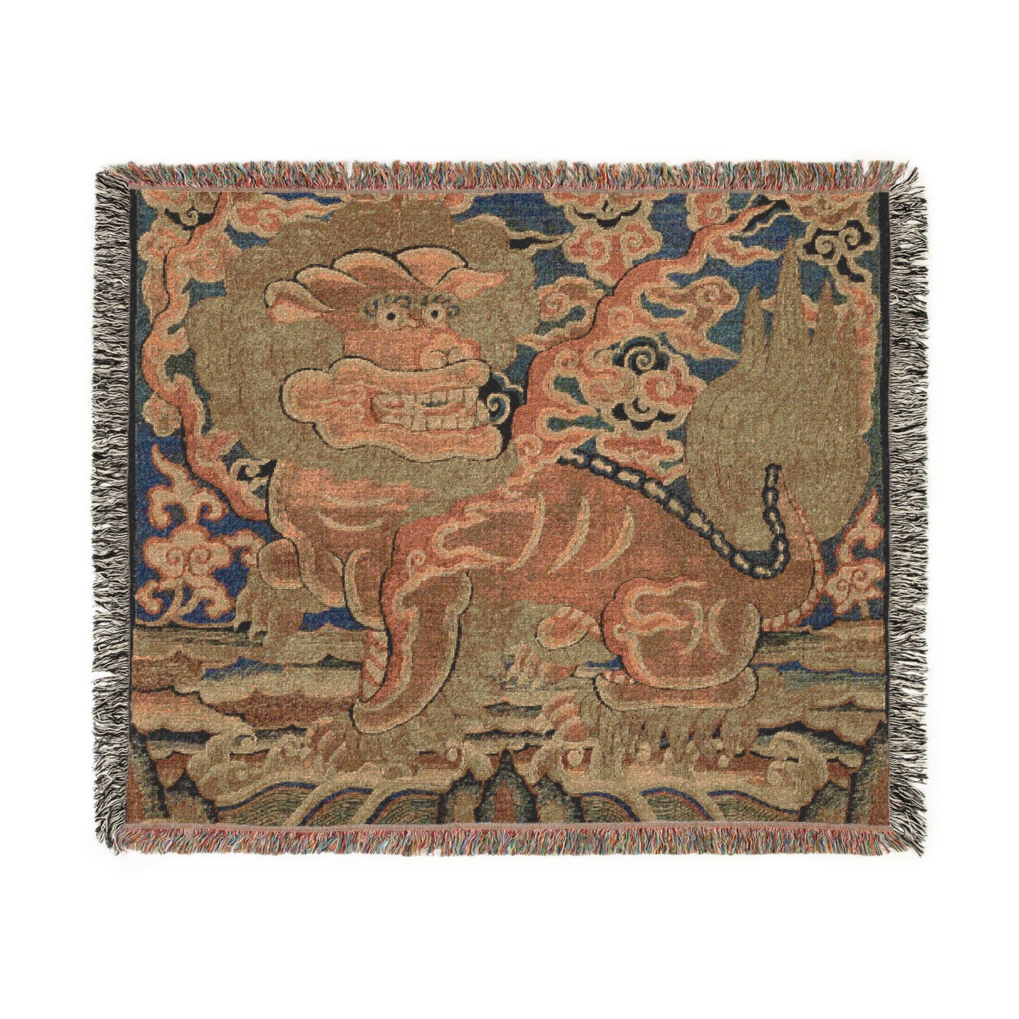 153_rank-badge-with-lion-ming-kesi | Woven Tapestry Blanket