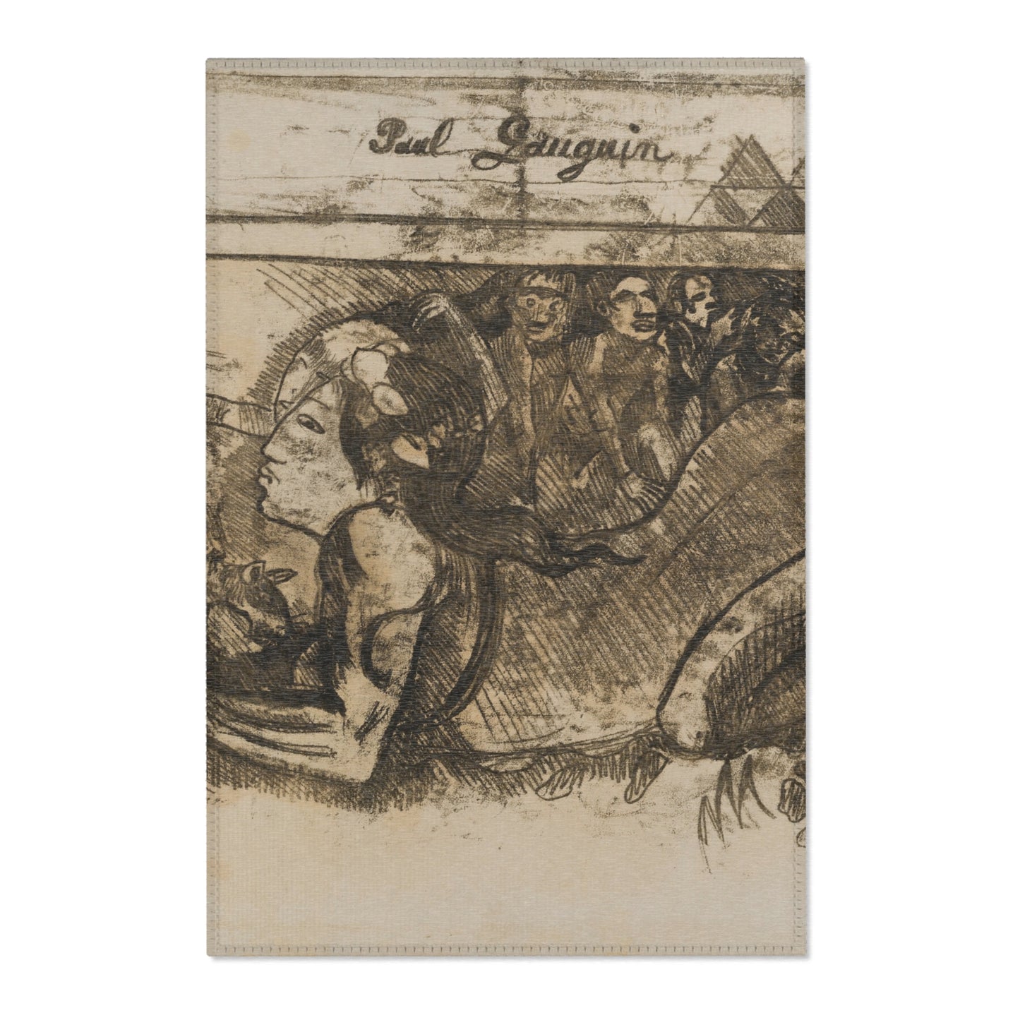 Paul Gauguin - Woman with a Cat | Area Rug