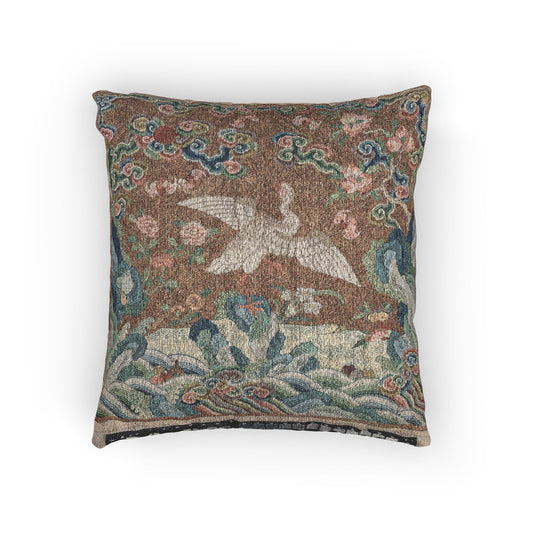 Rank Badge with Bird and Flower Motifs Pillow