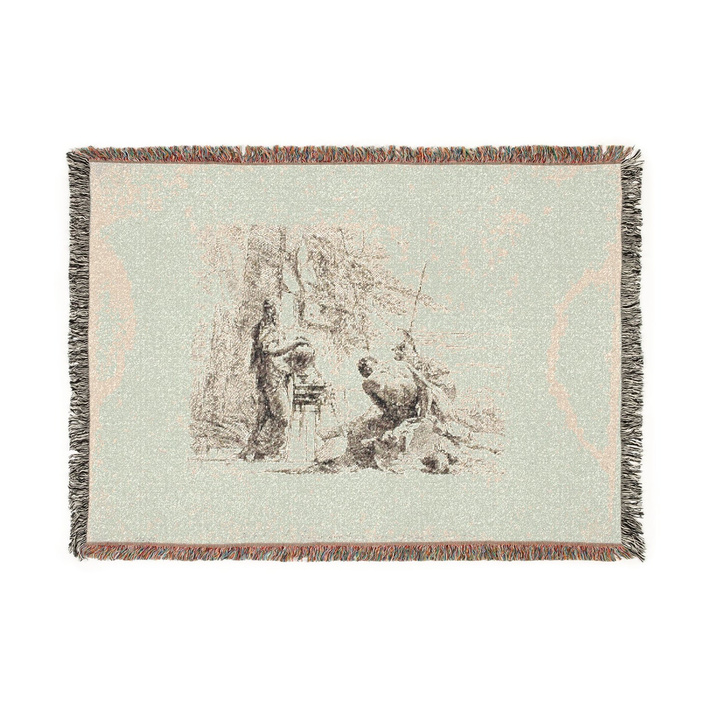 Giovanni Battista Tiepolo - A Woman with her Hands on a Vase, Soldier, and Slave, from Capricci | Woven Tapestry Blanket
