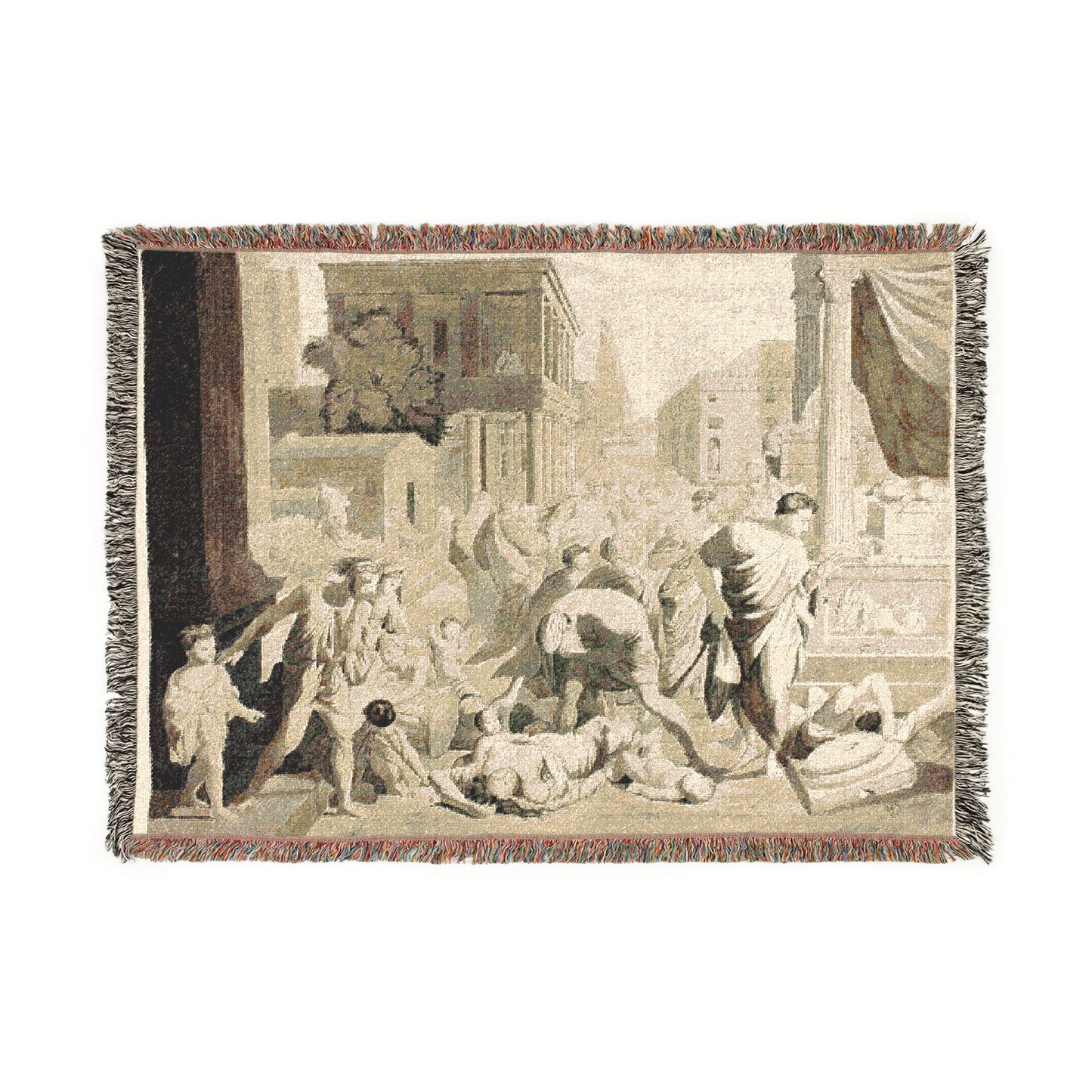 Nicolas Poussin - Plague of Ashdod | Woven Tapestry Blanket
