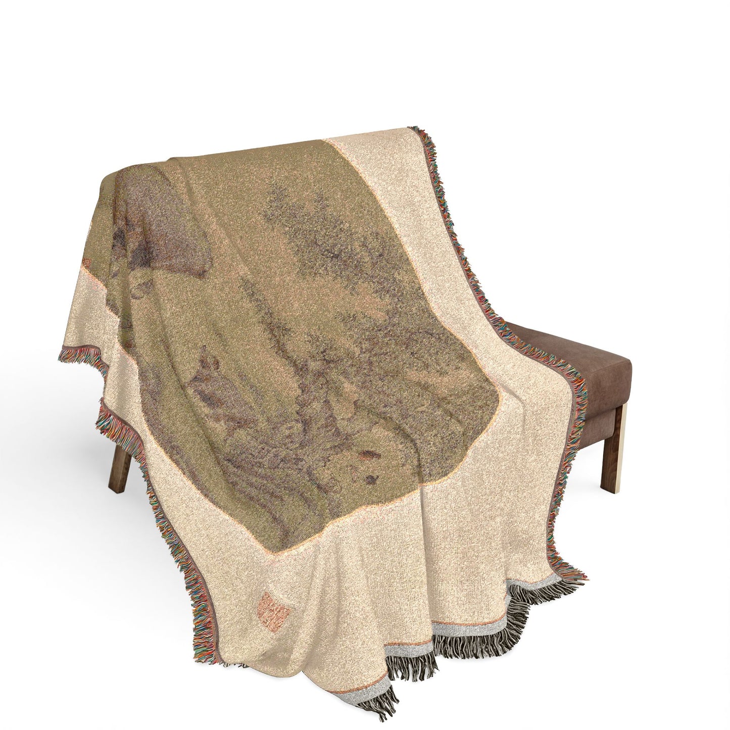 101_man-buffalo-and-calf | Woven Tapestry Blanket