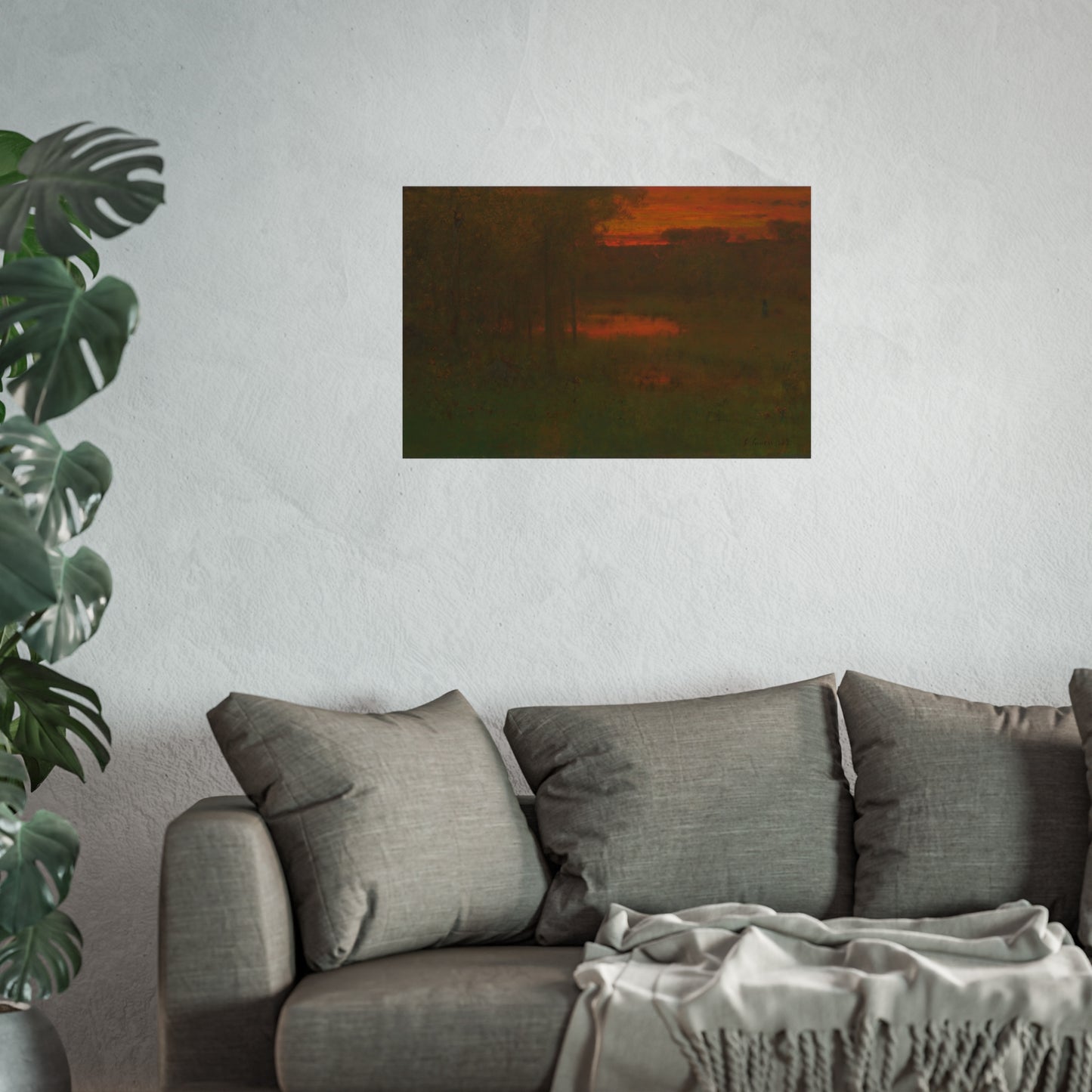 George Inness - Landscape, Sunset | Fine Art Poster