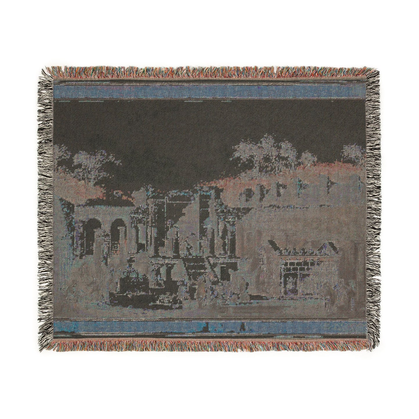 The Temple of Isis at Pompeii Woven Throw Blanket